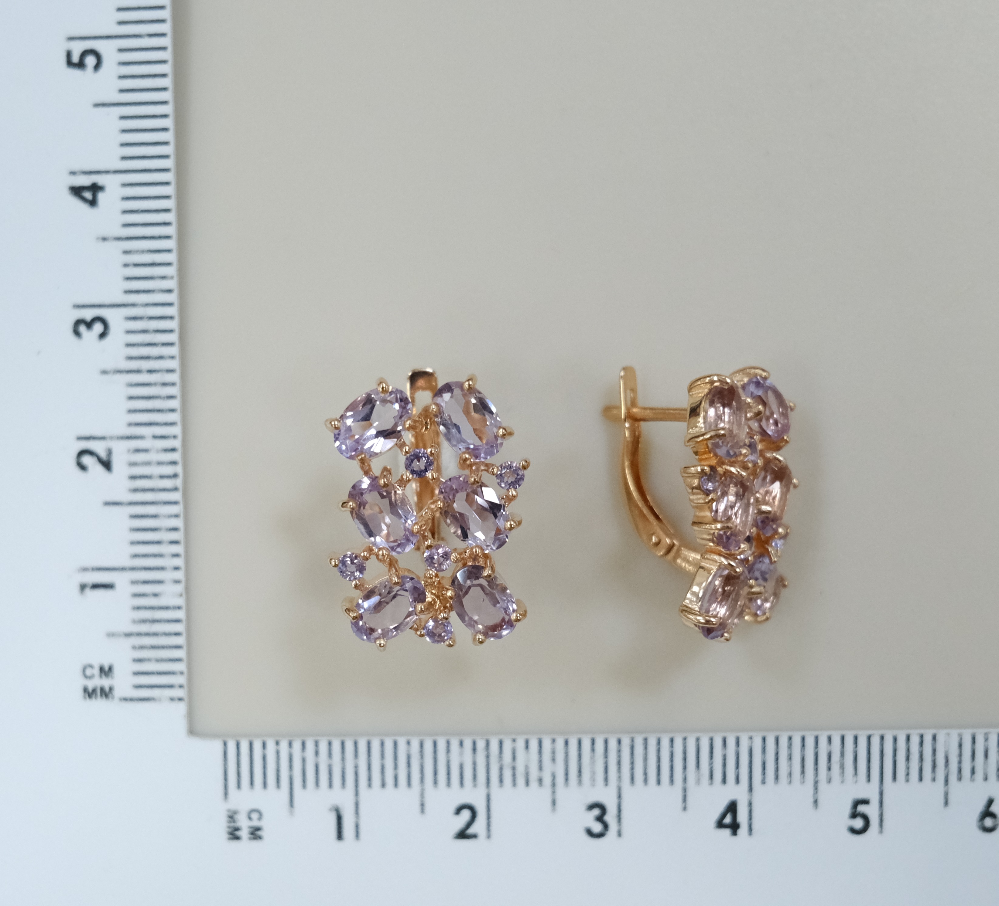 Серебряные серьги с аметистами